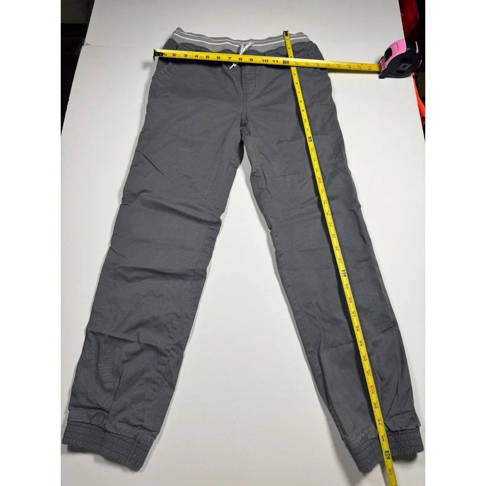 Cat & Jack Jogger Pants Boys 16‎ Gray Woven Elastic Drawstring Waist Tapered Leg